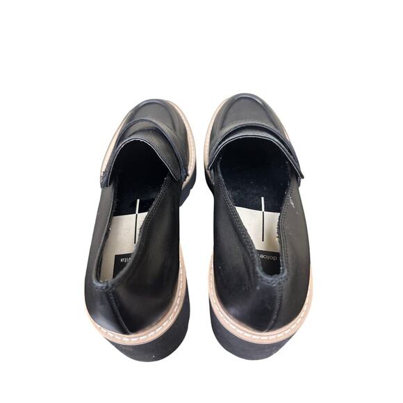 Dolce Vita Black Size 8.5 Platform Chunky Heel Loafers y2k 90s work Office Siren - Picture 6 of 13